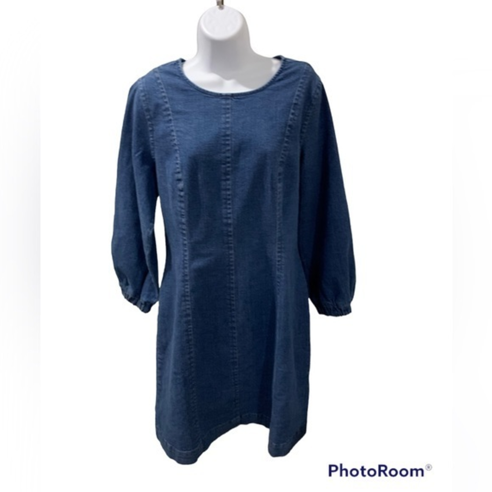 NWT The Get Denim Womens Blue Stretch Denim‎ Tunic Dress Size Med
